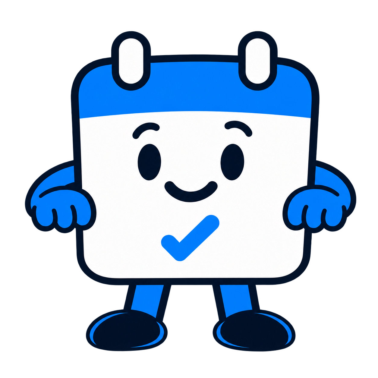 La mascota de TurnosGO sostiene el cartel, con sus piernas y pies visibles